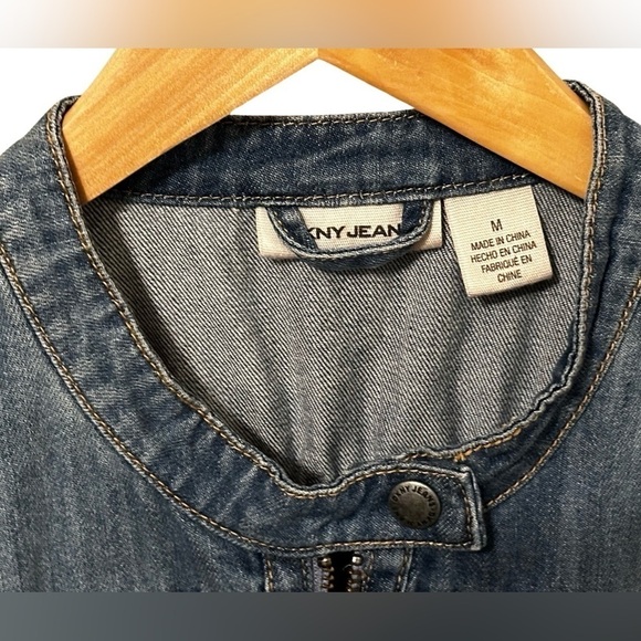 DKNY JEANS Blue Jean Bomber Jacket Women’s Size Medium. - Picture 5 of 15